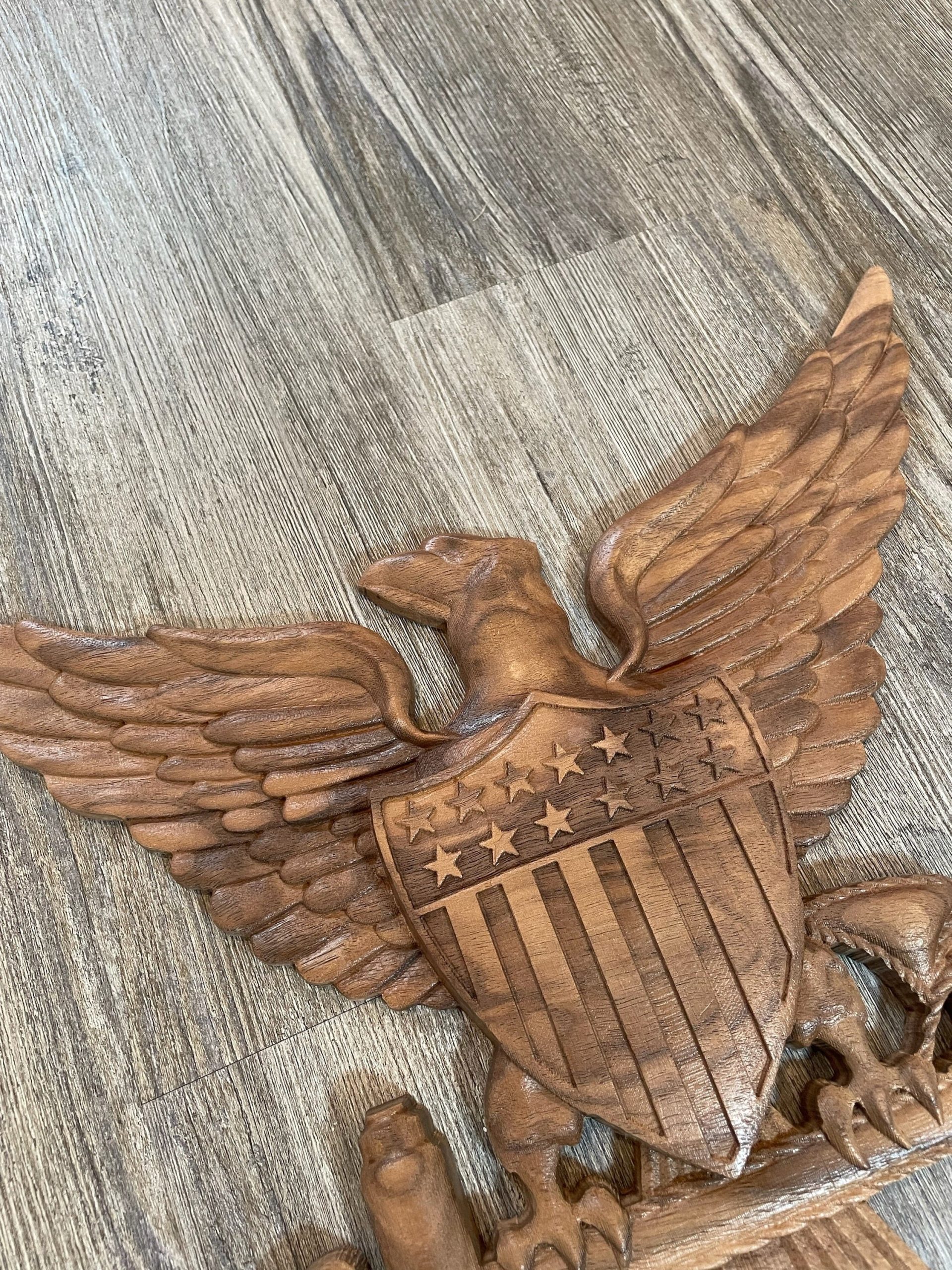 Handmade Walnut Coast Guard Officer's Crest