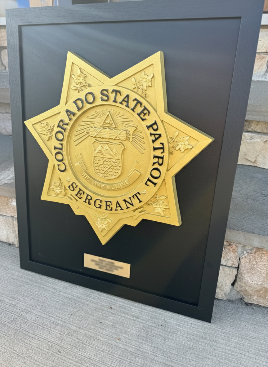 Colorado State Patrol badge plaque display